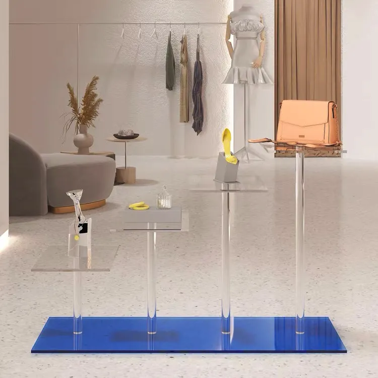 Xongxxinkeha — présentoir pliable en acrylique pour magasin de vêtements, avec table flux, pour sac à chaussures