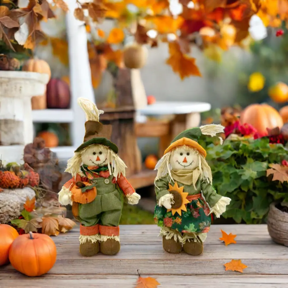 In piedi in poliestere morbido spaventapasseri per bambini ringraziamento decorazione da tavolo e regalo per feste