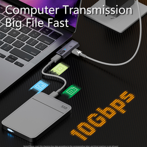 USB C OTG适配器2合1 PD快速充电转换器USB 3.2 10Gbps耳机手机C至C型适配器 - Product Image 3