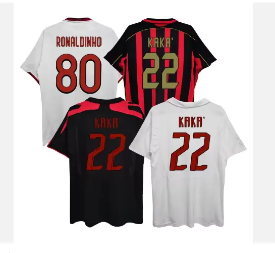 Custom high quality Thai vintage wholesale Kaka football shirt classic jersey printed with numbers and name ac Milan