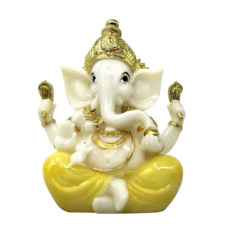 Figurina personalizzata piccola miniatura oro moderna danza india lord ganesh statua per massa