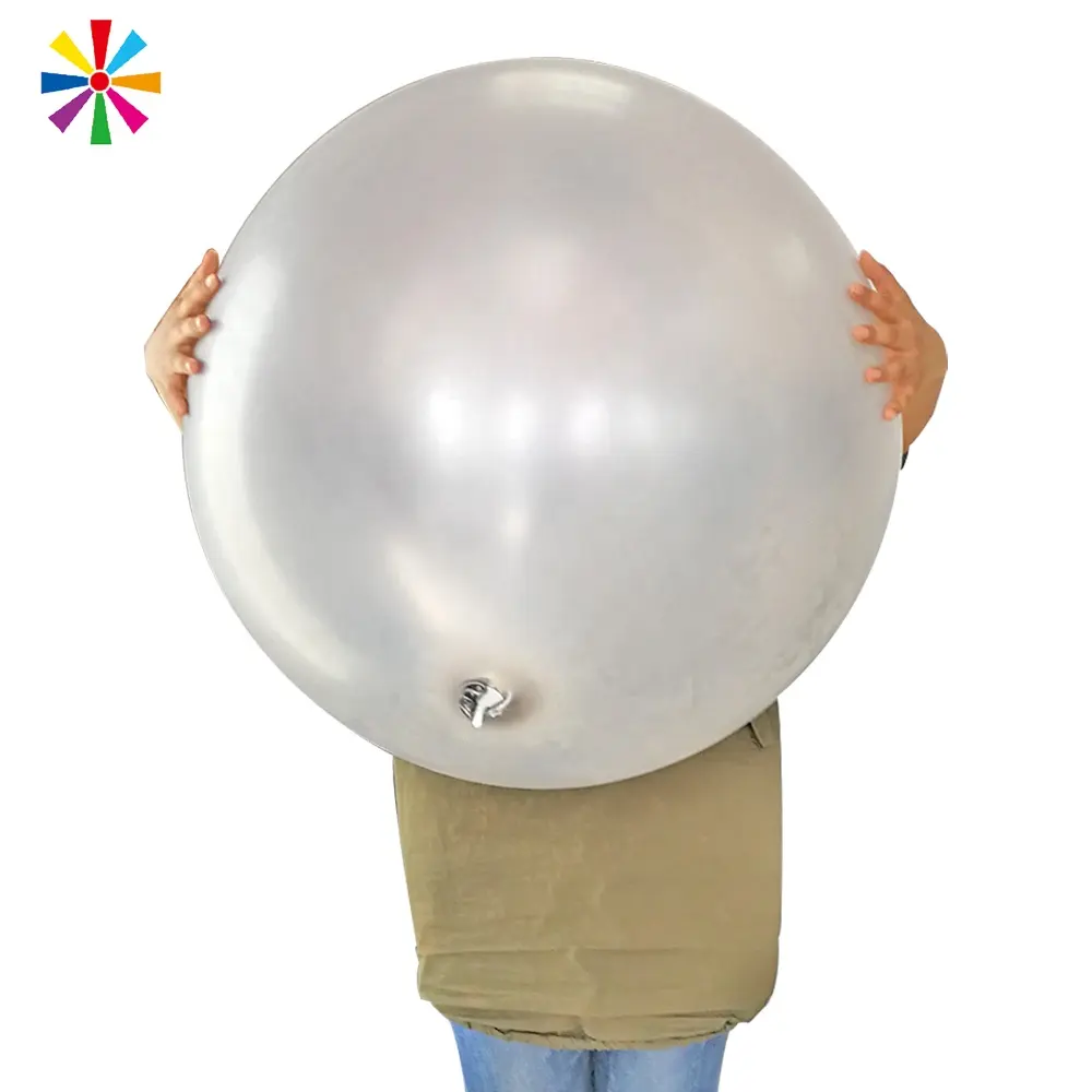 Balon Tamanho Grande 36 Prata Metálico Ballon 24 g 36" polegadas Rodada Balões De Látex de Borracha Gigante com Vara borlas