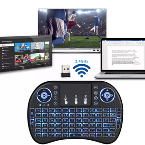 Noston venta al por mayor OEM ODM Mini pegatina USB retroiluminado Fly 2,4G Air Mouse Control remoto inalámbrico QWERTY teclado I8 para reproductor multimedia - Product Image 2