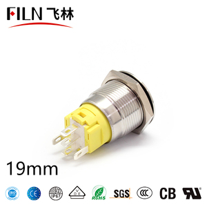 FLIN 19mm Elektrische Ausrüstung Beleuchteter Schalter Druckknopf IP67 16a 125V <span class=keywords><strong>220V</strong></span> Druckknopf schalter für Haartrockner