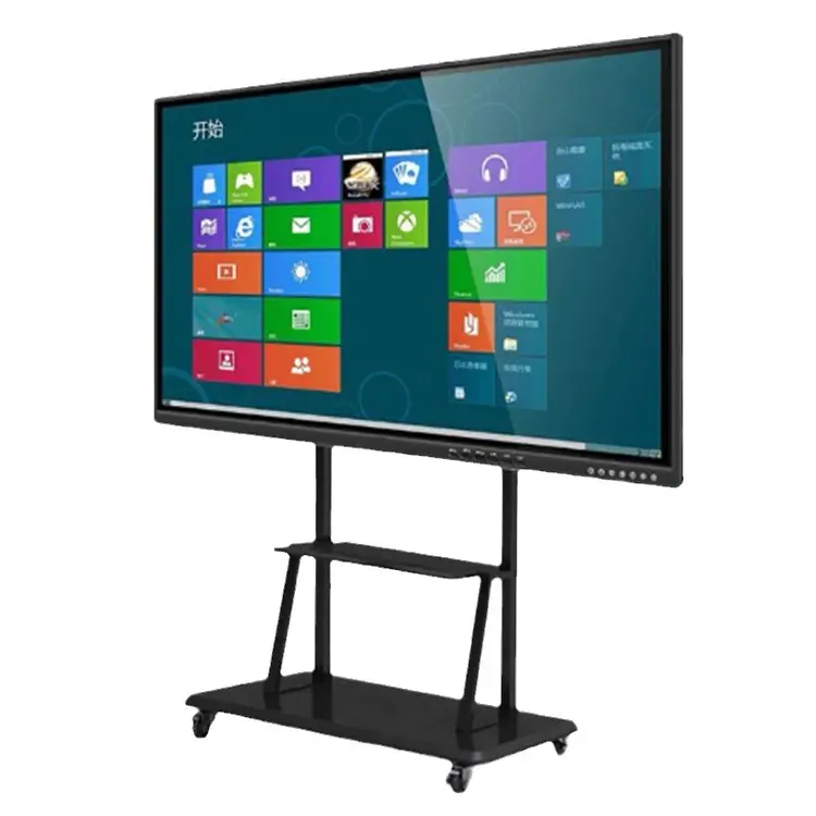 Full-Size Mobiele Draagbare Flatpanel Smart Whiteboard Interactieve Whiteboard Beweegbare Structuur