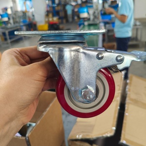 CMCL Nhiệm Vụ Trung Bình 4 Inch Màu Đỏ Xoay Bánh Xe Với Phanh Công Nghiệp Giỏ Hàng Bánh Xe Rode Khóa Caster Bánh Xe - Product Image 2