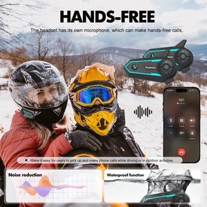 Intercomunicador con Bluetooth 5,2 Para casco de motocicleta, interfono inalámbrico, intercomunicador, IP67, auriculares impermeables para llamadas - Product Image 6