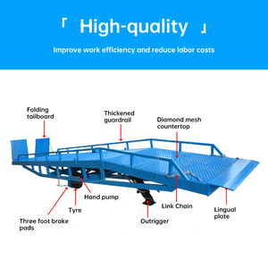 Container 10 Ton Mobile Hydraulic Dock Warehouse Truck Lift Chain Manual for Forklift Work <strong>Platform</strong> <strong>Loading</strong> Ramp - Product Image 2