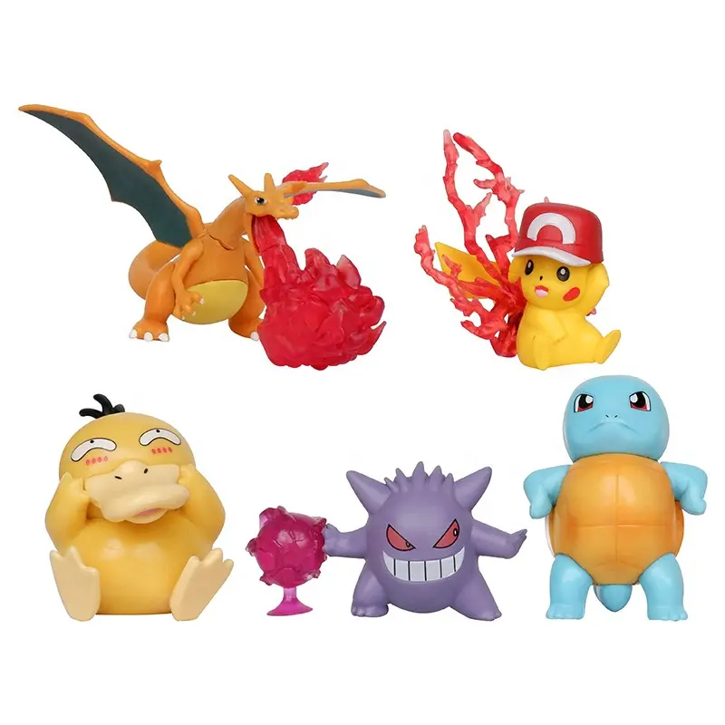 5 pezzi per set PVC Pokemoned Pickachu Cute Anime Figure per la collezione di giocattoli modello di decorazione