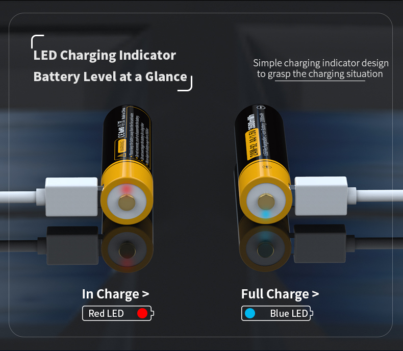 BESTON 3500mWh AA micro USB lithium battery 1.5v durable and rechargeable