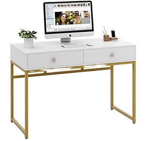 Modern <strong>Simple</strong> <strong>Computer</strong> <strong>Desk</strong> Home Office <strong>Desk</strong> Study Table Writing <strong>Desk</strong> with 2 Storage Drawers, Makeup Vanity Console Table - Product Image 1