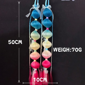 Bán Buôn Handmade Đầy Màu Sắc Tóc Đuôi Ngựa Tóc Giả Với Thời Trang Bím Tóc Bong Bóng Xoắn Tóc Đèn Lồng Phong Cách Bán Sỉ Bện Lông - Product Image 6