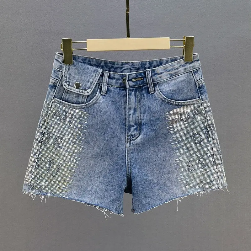 2024 women plus size jeans denim pants ladies jeans high waist fringe tassel denim short for women Jean Shorts