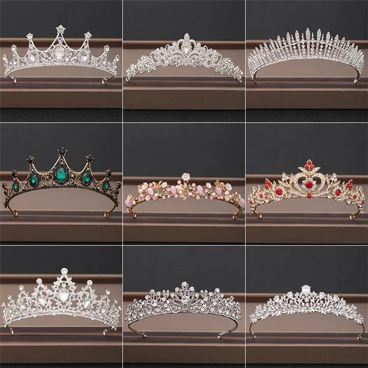 Tiaras de coroa de noiva, com strass e preços baratos, coroa de metal de cristal, acessórios para noiva