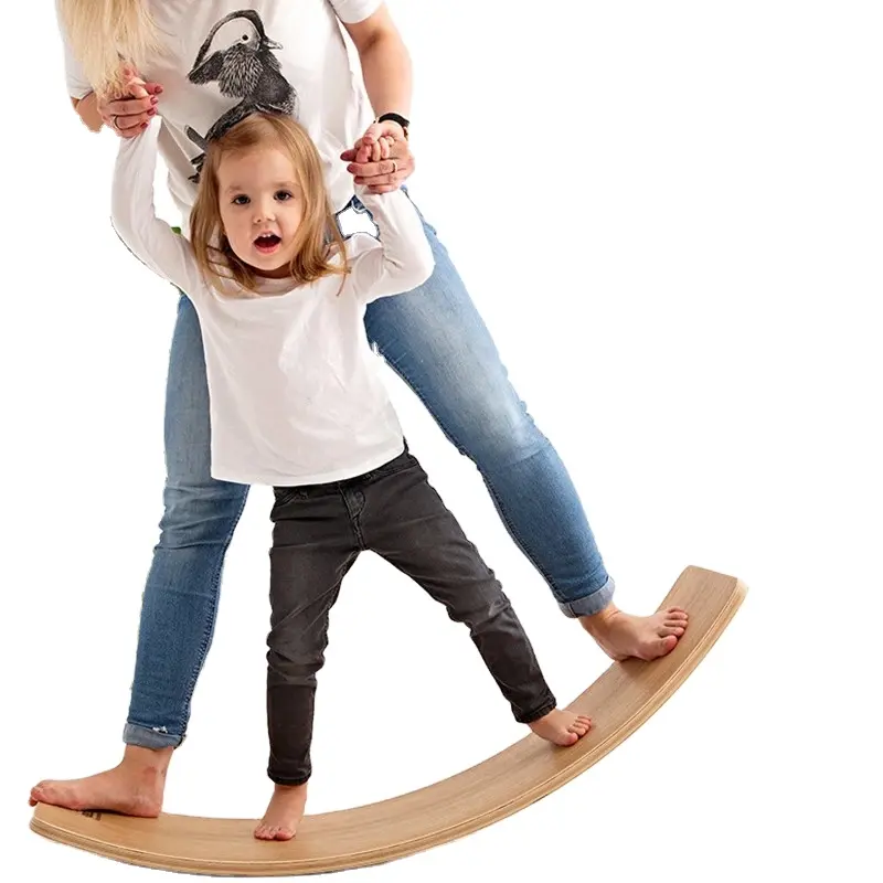 Baby Indoor Speelgoed Kids Outdoor Sport Kinderen Gebogen Wip Yoga Fitness Apparatuur Houten Balance Board