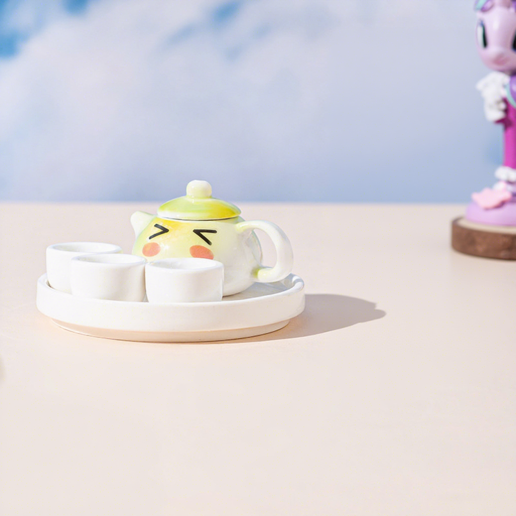 Yellow-green diy xishi tea tray gift set