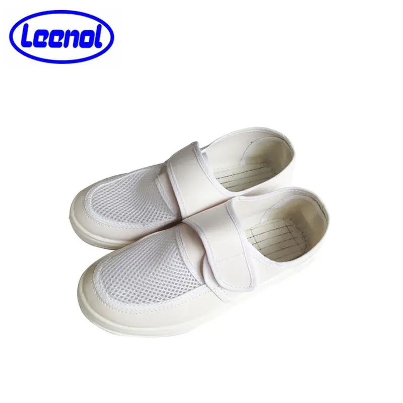 Leenol-Zapatos DE SEGURIDAD antiestáticos blancos, botas de PVC antiestáticas, proveedor de China, Esd