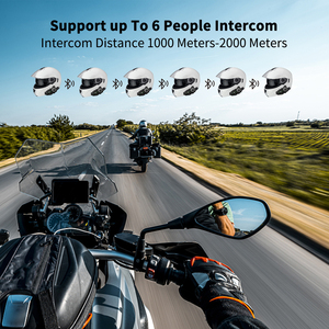 Sistema de intercomunicación con cámara para motocicleta, 6 conductores Casco de motocicleta walkie-talkie Bluetooth con cámara para video + foto - Product Image 5