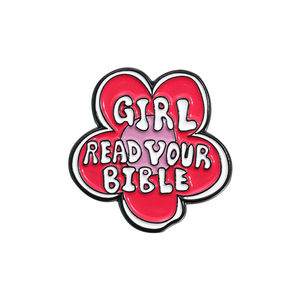 Creative Religious Faith Flower Brooch Enamel Pins Custom Girl <strong>Read</strong> Your Bible Brooches Lapel Badge Jewelry <strong>Gift</strong> for Friends