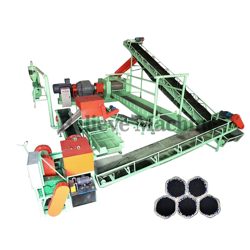 20 years experience full automatic complete used rubber tire recycling machines for motorcycle production line