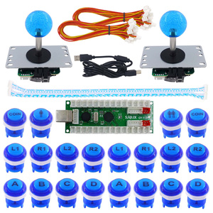 2 игрока светодиодная аркадная игра DIY Kit PC MAME Raspberry Pi светодиодная Кнопка файтинг Джойстик контроллер Нулевая задержка USB кодировщик Retropie