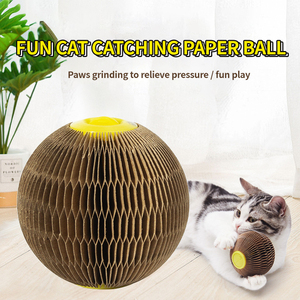 Nuevo juguete interactivo para mascotas, garra de bola, juguetes de gatito, rascador de cartón corrugado para gatos con hierba gatera - Product Image 2