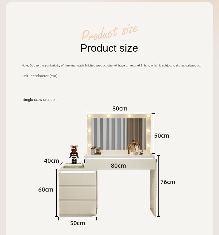 Blanc 80 + armoire + miroir (pas de tabouret)