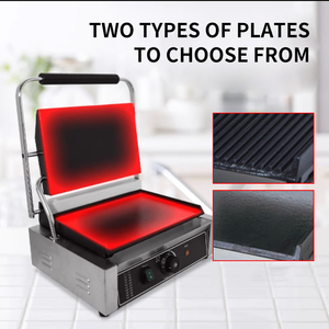 批发商用厨具不粘电控双头帕尼尼烤架 - Product Image 6
