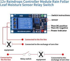 Adjustable 12V Raindrops <strong>Sensor</strong> Controller Relay Electronic Modules and Kits <strong>for</strong> Weather Monitoring Rain Detection - Product Image 5