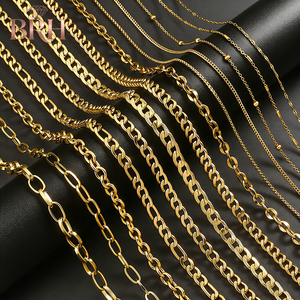 18k pvd गोल्ड प्लेटेड क्यूबन चेन हार फिगारो हिप-हॉप क्यूबन स्टेनलेस स्टील हार - Product Image 1