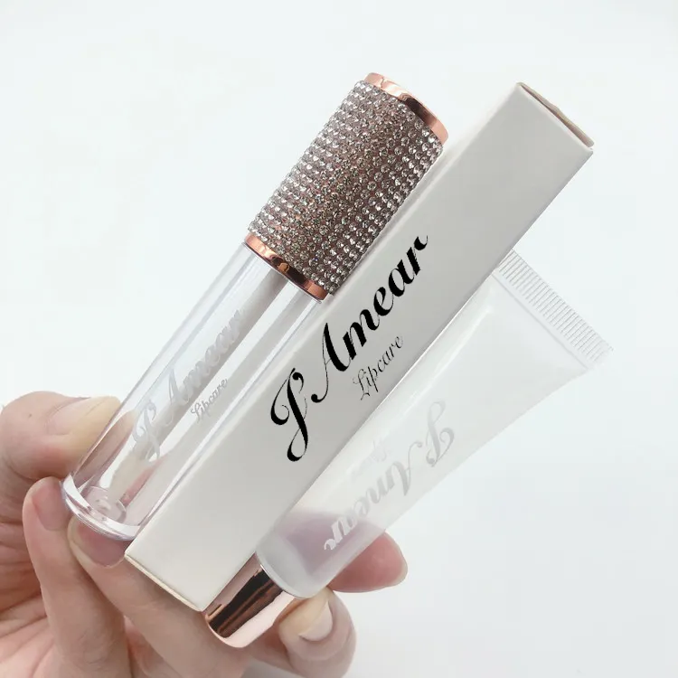 Tubo de plástico para brillo de labios, aplicador de cinturón redondo, envase de tubo de brillo de labios, embalaje cosmético, 2021
