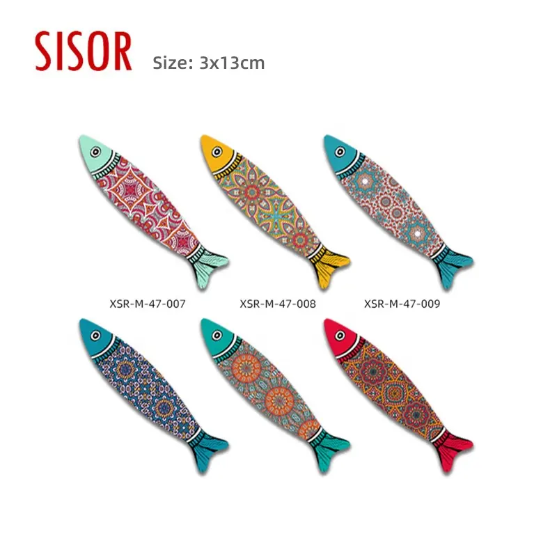 Cadeau en céramique de poisson aimant de réfrigérateur, autocollants de carreaux de Sublimation personnalisés avec magnétique doux, décoration de la maison, vente en gros, Souvenir bon marché