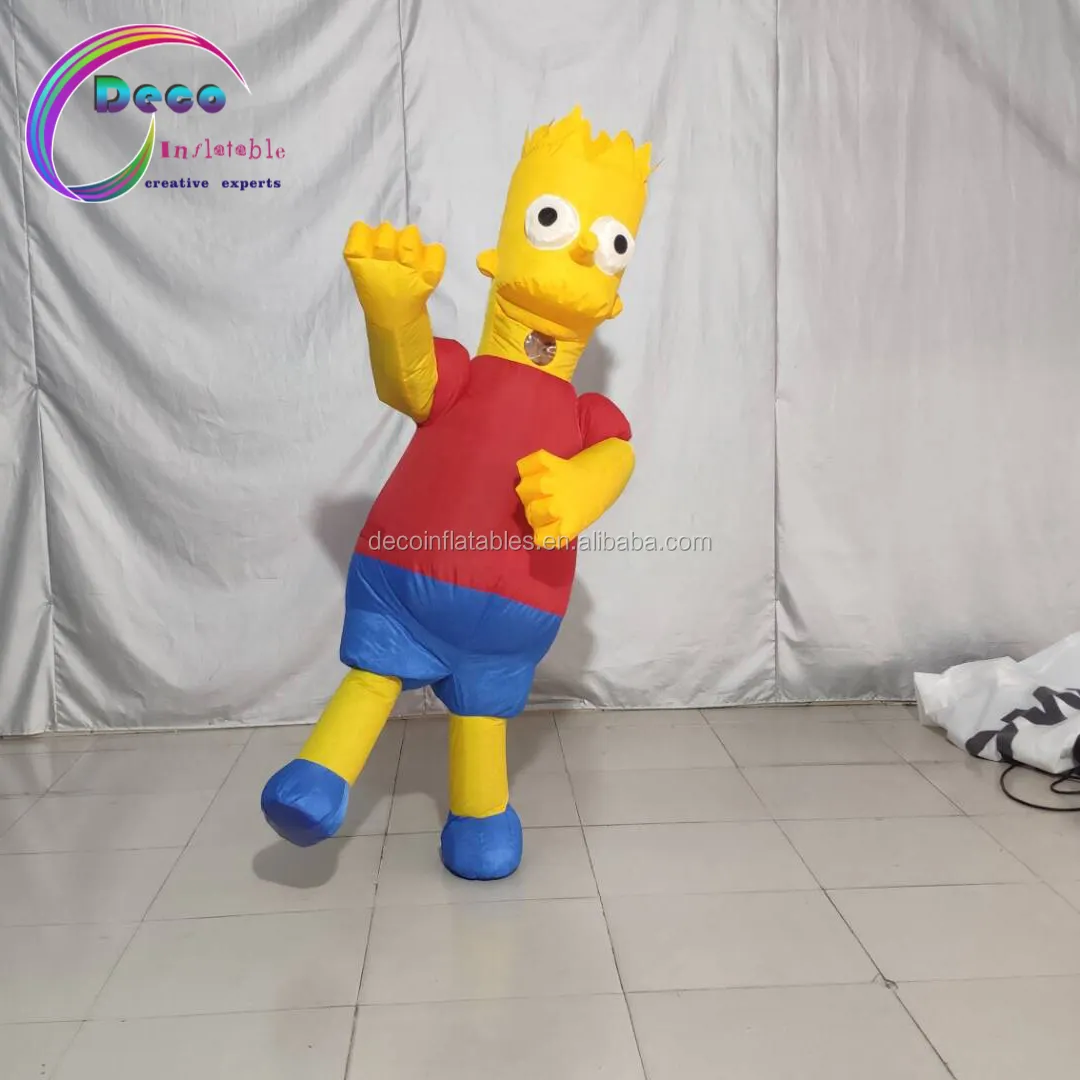 Şişme çizgi film karakteri performanslı yürüyüş kostüm şişme Simpson kostüm