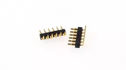 Pogo Pin <strong>Header</strong> 6 Pin 2.54 Mm Pitch Height 8.8 Mm Spring-loaded Connectors Through Holes Right Angle Edge Mount Power Charge - Product Image 5