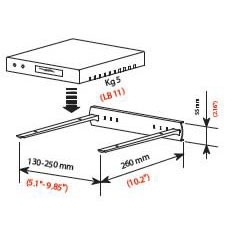 Bravo sansone 5kg TV hỗ trợ Bracket Đen Thép VCR/sat/DVD/DTT núi & xe - Product Image 4