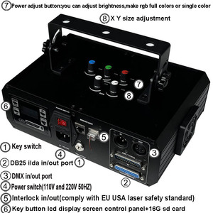 ILDA 2W 3W 4W Laserlicht RGB Animation APP-Steuerung Fernbedienung Strahls canner Projektor Bühnen lichter DMX DJ Disco Bühnen effekt - Product Image 5