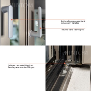 Mintom último diseño marco estrecho aluminio inclinación y giro ventanas con mosquitera a prueba de viento inclinación y giro ventanas - Product Image 2