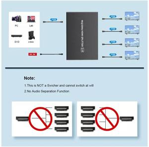 Divisor de Audio y vídeo OEM Mini 4k 2k HD 4k HDMI 1 en 4 Out HDCP1.2 - Product Image 4