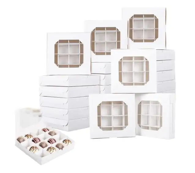 Коробки для кексов, пустые коробки для сладостей со вставкой и коробками для кексов для сладостей, шоколадных конфет, трюфелей и выпечки