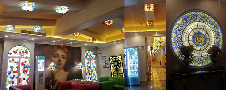 LongHuiJing Tiffany Lamp Dragonfly Style Stained Glass Table Lamps
