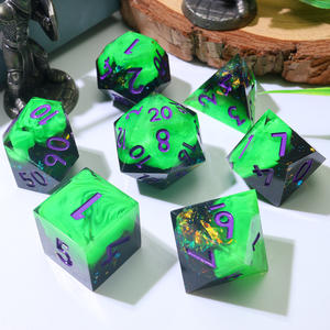 चमकदार हरे और चमकदार काले रंग का रेसिन dd dice सेट, डंडों और ड्रेगन बोर्ड Games-N23 के लिए हस्तनिर्मित पॉलीहेडल आरपींग - Product Image 3
