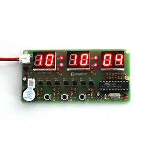 C51 6 bit Digital Tube Clock Kit fai da te Kit sveglia elettronica con cicalino LED Display componenti saldatura Practice Suite - Product Image 1