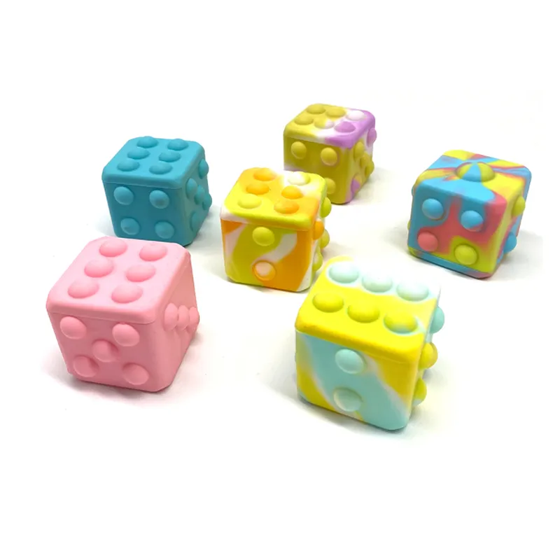 Bola cuadrada 3D para jugar, juguete de silicona con burbujas sensoriales coloridas, producto nuevo