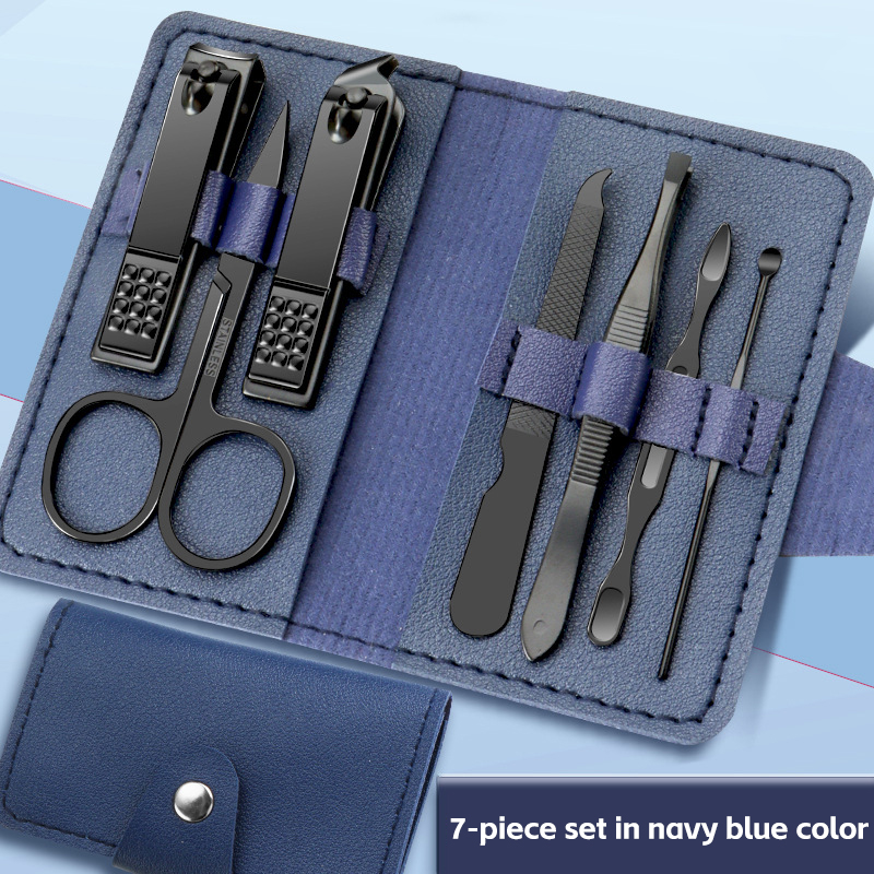 Navy blue-black accessories 7-piece set