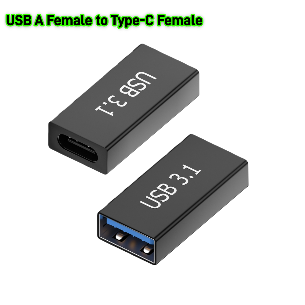 USB A Female to Type-C Female ---Black