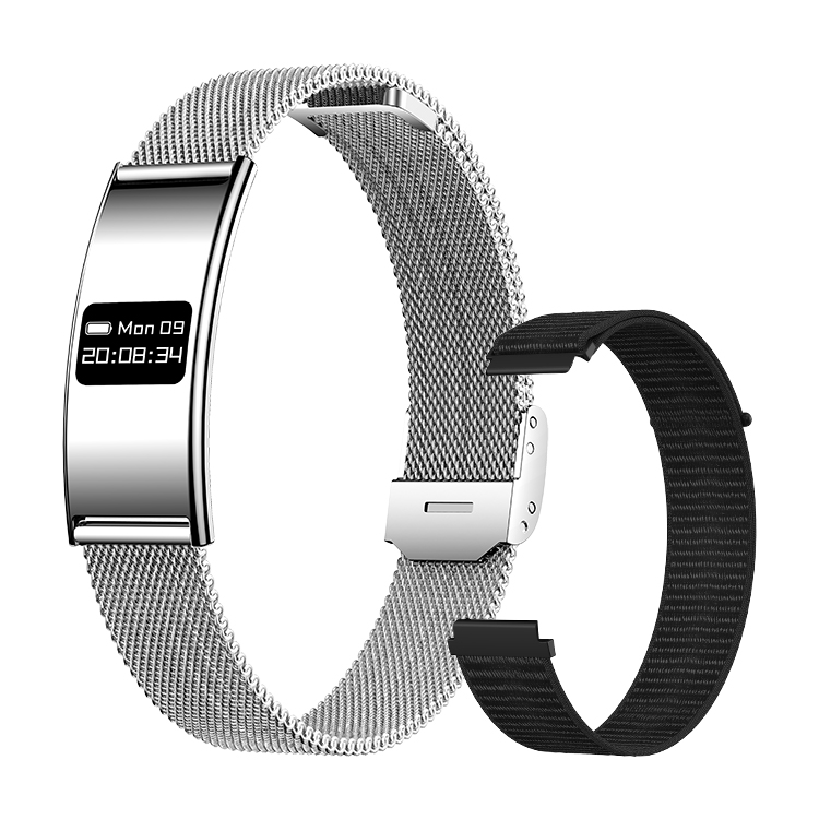 Argent - Bracelet Acier+Nylon