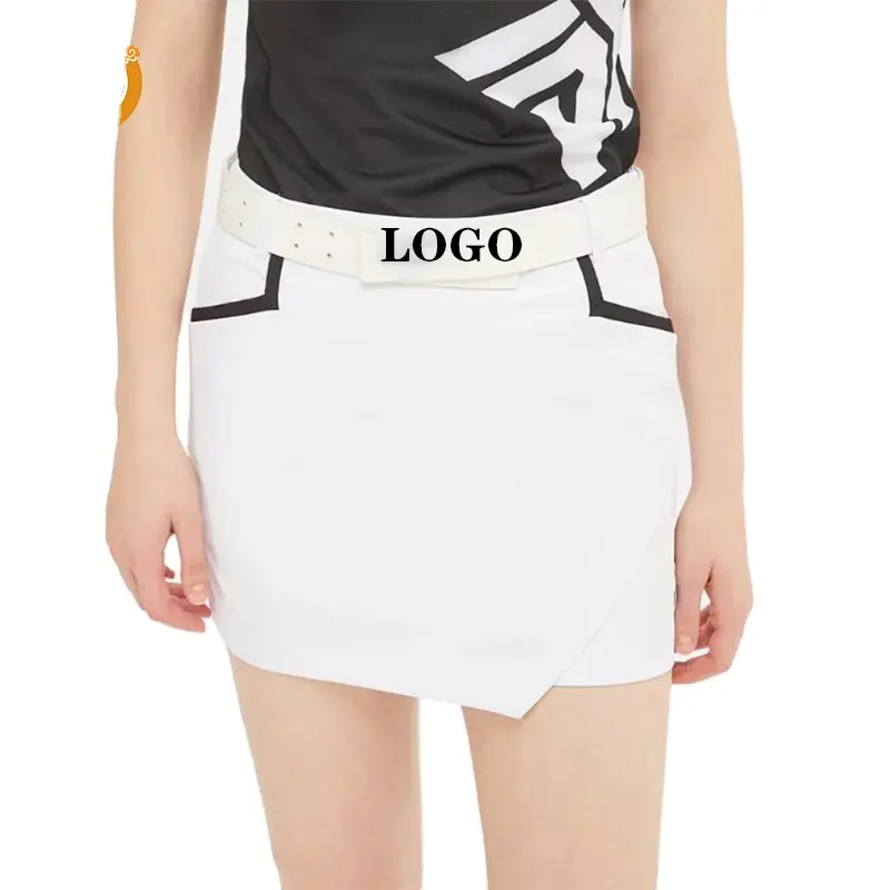 Saia de golfe feminina, mini saia de spandex roupas femininas logotipo personalizado