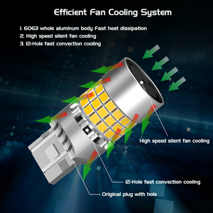 Hata ücretsiz CANBUS LED dönme sinyali ışık 1156 7440 3156 2800LM 10V-16V Anti hiper flaş hiçbir yük direnci dönüş sinyali gerekir - Product Image 3