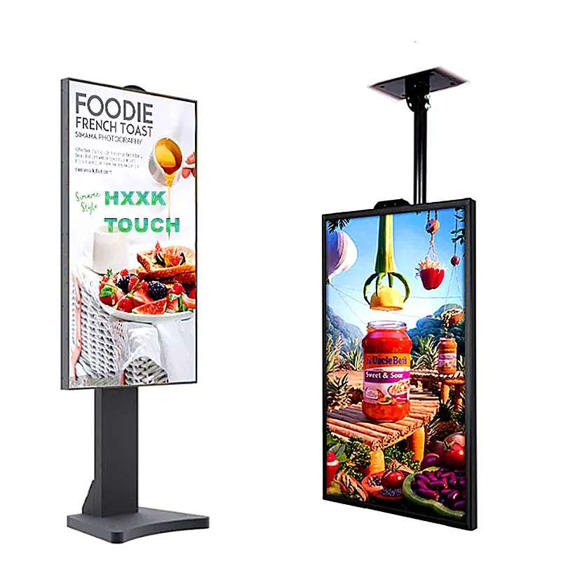 HXXK подвесной ЖК-монитор, двухсторонний оконный дисплей, вертикальный потолочный двухсторонний цифровой знак, ЖК-дисплей, магазин, розничная продажа