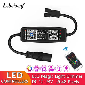 ไฟ LED สีฟ้าอัจฉริยะไฟ LED เปลี่ยนสีได้อย่างมหัศจรรย์ไฟสัญญาณแบบ Spi/ttl DC 12-24โวลต์2048พิกเซลตัวควบคุม IC RGB ขนาดเล็กสำหรับ WS2811 16703แถบไฟ - Product Image 2